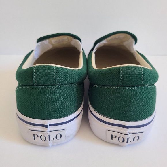 NEW Polo Ralph Lauren Bear Keaton Slip On Shoes Size 9.5 Green - Picture 5 of 7